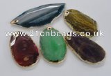 NGP1706 35*55mm - 40*65mm freeform agate gemstone pendants