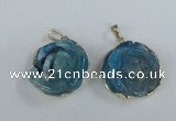 NGP1710 28*30mm - 30*32mm carved flower agate gemstone pendants