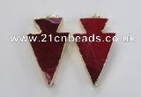 NGP1715 28*50mm - 30*55mm arrowhead agate gemstone pendants