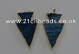 NGP1717 28*50mm - 30*55mm arrowhead agate gemstone pendants