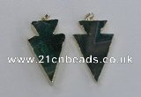 NGP1718 28*50mm - 30*55mm arrowhead agate gemstone pendants