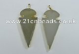 NGP1721 30*65mm arrowhead agate gemstone pendants wholesale