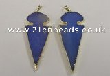 NGP1723 30*65mm arrowhead agate gemstone pendants wholesale