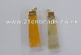 NGP1727 15*55mm trapezoid agate gemstone pendants wholesale