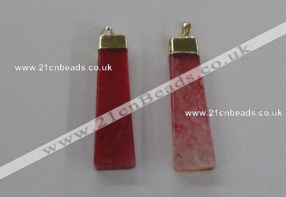 NGP1728 15*55mm trapezoid agate gemstone pendants wholesale