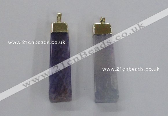 NGP1729 15*55mm trapezoid agate gemstone pendants wholesale