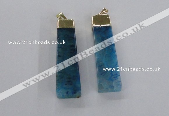 NGP1730 15*55mm trapezoid agate gemstone pendants wholesale