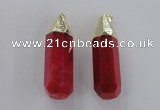 NGP1735 17*60mm faceted nuggets agate gemstone pendants wholesale