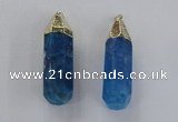 NGP1737 17*60mm faceted nuggets agate gemstone pendants wholesale