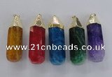 NGP1739 17*60mm faceted nuggets agate gemstone pendants wholesale