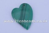 NGP174 2pcs 30*40mm heart synthetic malachite gemstone pendants