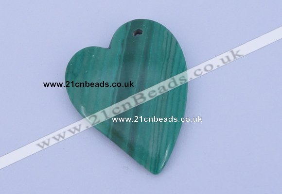 NGP174 2pcs 30*40mm heart synthetic malachite gemstone pendants