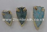 NGP1749 20*30mm - 25*50mm arrowhead druzy agate gemstone pendants