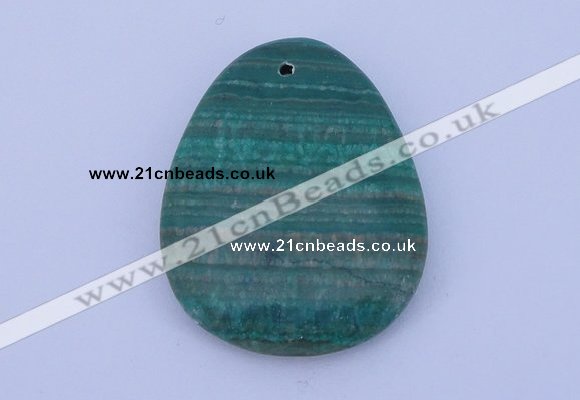 NGP175 2pcs 32*42mm teardrop synthetic malachite gemstone pendants