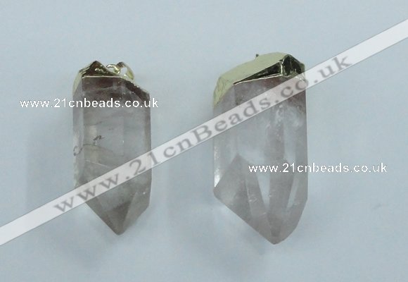 NGP1763 20*45mm - 25*50mm faceted nuggets white crystal pendants