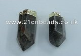 NGP1767 20*45mm - 25*50mm faceted nuggets green phantom quartz pendants