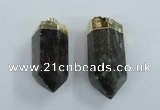 NGP1768 25*55mm - 20*60mm faceted nuggets green phantom quartz pendants