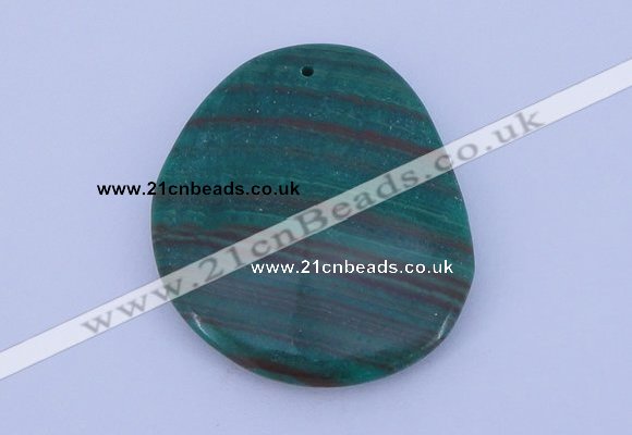 NGP177 2pcs 40*48mm freeform synthetic malachite gemstone pendants