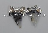 NGP1777 35*45mm - 38*55mm teeth-shaped agate gemstone pendants