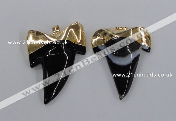 NGP1779 35*45mm - 38*55mm teeth-shaped agate gemstone pendants