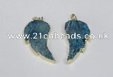 NGP1788 20*40mm - 25*45mm wing-shaped druzy agate pendants