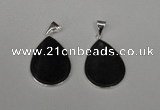 NGP1797 25*35mm flat teardrop agate gemstone pendants wholesale