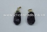 NGP1801 15*30mm - 12*35mm faceted nuggets amethyst pendants