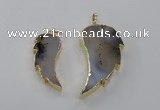 NGP1805 20*45mm - 28*55mm wing-shaped montana agate pendants