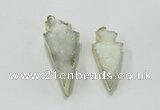 NGP1811 22*40mm - 28*48mm arrowhead druzy agate gemstone pendants