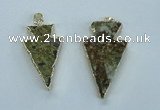 NGP1817 18*38mm - 28*45mm arrowhead druzy agate gemstone pendants