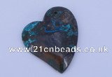 NGP183 40*45mm heart chrysocolla gemstone pendant jewelry