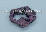 NGP1833 45*55mm - 55*60mm donut plated druzy agate pendants