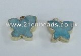 NGP1852 22*30mm - 25*35mm butterfly druzy agate gemstone pendants