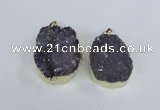 NGP1857 35*40mm - 35*45mm freeform druzy amethyst pendants