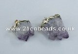 NGP1859 20*25mm - 30*40mm nuggets druzy amethyst pendants