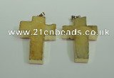 NGP1875 30*45mm - 32*50mm cross druzy agate gemstone pendants