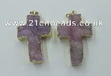 NGP1878 30*45mm - 32*50mm cross druzy agate gemstone pendants