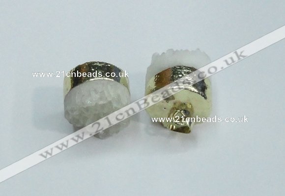 NGP1885 15*20mm - 20*20mm freeform druzy agate pendants