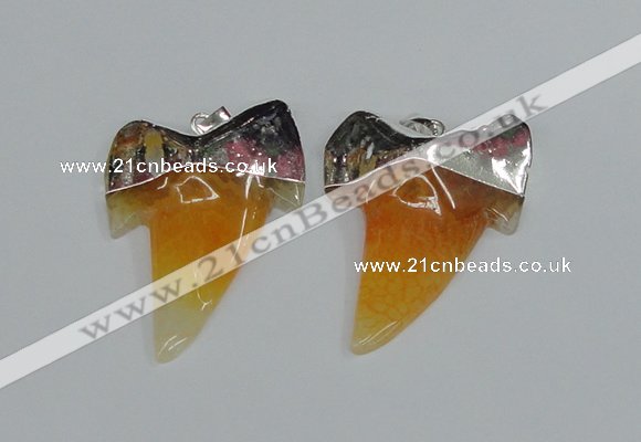 NGP1889 35*45mm - 38*55mm teeth-shaped agate gemstone pendants