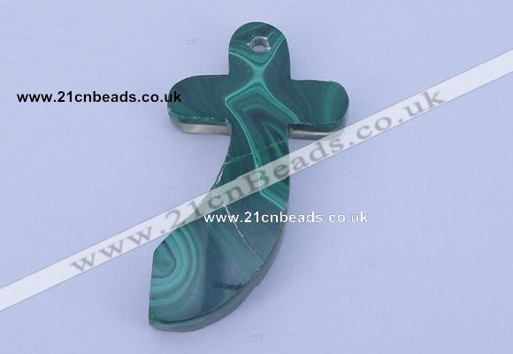 NGP189 29*51mm cross synthetic malachite gemstone pendant jewelry