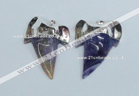 NGP1891 35*45mm - 38*55mm teeth-shaped agate gemstone pendants