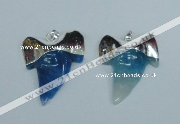 NGP1892 35*45mm - 38*55mm teeth-shaped agate gemstone pendants