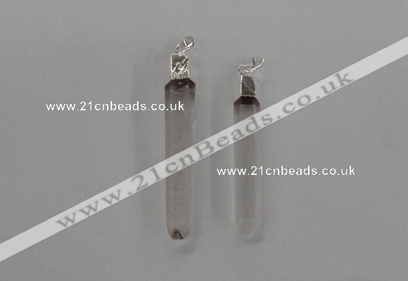 NGP1896 6*50mm - 8*60mm stick white crystal gemstone pendants