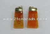 NGP1905 18*40mm - 20*50mm trapezoid agate gemstone pendants