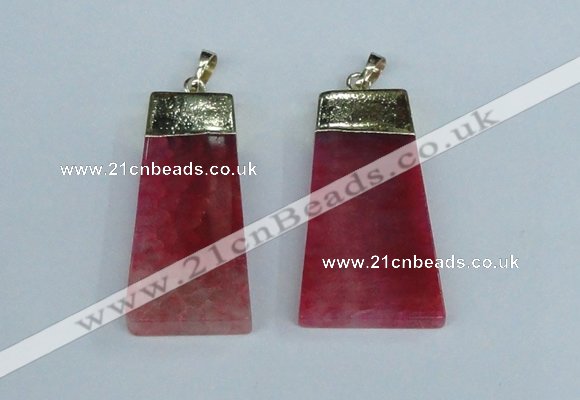 NGP1906 18*40mm - 20*50mm trapezoid agate gemstone pendants