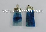 NGP1908 18*40mm - 20*50mm trapezoid agate gemstone pendants