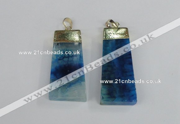 NGP1908 18*40mm - 20*50mm trapezoid agate gemstone pendants