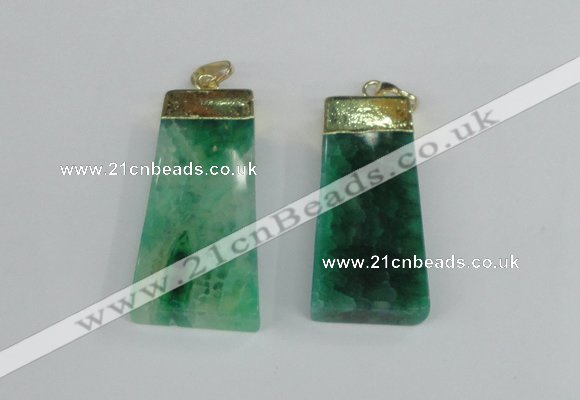 NGP1909 18*40mm - 20*50mm trapezoid agate gemstone pendants