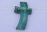 NGP191 30*51mm cross synthetic malachite gemstone pendant jewelry