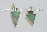 NGP1918 16*30mm - 20*38mm arrowhead australia chrysoprase pendants